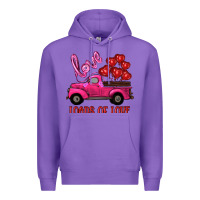 Purple valentine's day loads of love turck with balloons Premium Hoodie - RanaPortraitStore