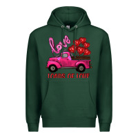 Sports Green valentine's day loads of love turck with balloons Premium Hoodie - RanaPortraitStore