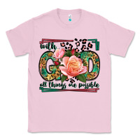 Bubblegum Pink With god all things are possible leopard frame Classic Tee - LillyAllenDesigns