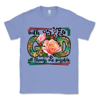 Colony Blue With god all things are possible leopard frame Classic Tee - LillyAllenDesigns