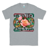 Heather Grey With god all things are possible leopard frame Classic Tee - LillyAllenDesigns