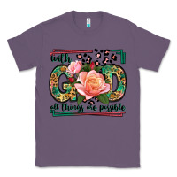 Lavender With god all things are possible leopard frame Classic Tee - LillyAllenDesigns