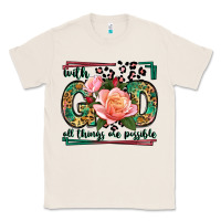 Natural With god all things are possible leopard frame Classic Tee - LillyAllenDesigns