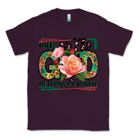 Plum With god all things are possible leopard frame Classic Tee - LillyAllenDesigns