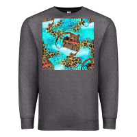 Charcoal Heather Mama Bear Hunting Fish With Leopard Seamless Pattern Premium Sweatshirt - BundleAndBundleShop