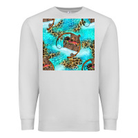 Dove Grey Mama Bear Hunting Fish With Leopard Seamless Pattern Premium Sweatshirt - BundleAndBundleShop
