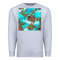 Heather Grey Mama Bear Hunting Fish With Leopard Seamless Pattern Premium Sweatshirt - BundleAndBundleShop