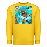 Lemon Mama Bear Hunting Fish With Leopard Seamless Pattern Premium Sweatshirt - BundleAndBundleShop