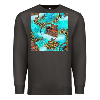 Smoke Mama Bear Hunting Fish With Leopard Seamless Pattern Premium Sweatshirt - BundleAndBundleShop