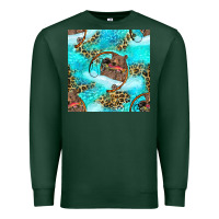 Sports Green Mama Bear Hunting Fish With Leopard Seamless Pattern Premium Sweatshirt - BundleAndBundleShop