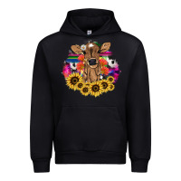 Black Baby Cow flower Urban Hoodie - HowdyJamesFarm