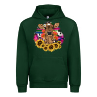 Forest Green Baby Cow flower Urban Hoodie - HowdyJamesFarm