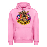 Fuchsia Pink Baby Cow flower Urban Hoodie - HowdyJamesFarm