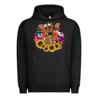 Pigment Black Baby Cow flower Urban Hoodie - HowdyJamesFarm