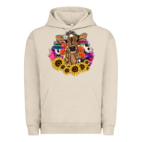 Pigment French Oak Baby Cow flower Urban Hoodie - HowdyJamesFarm