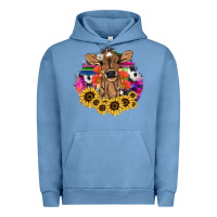 Pigment Pebble Blue Baby Cow flower Urban Hoodie - HowdyJamesFarm