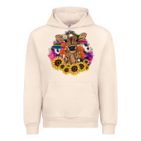 Sandshell Baby Cow flower Urban Hoodie - HowdyJamesFarm