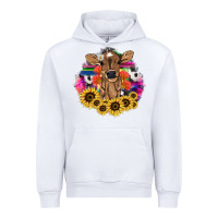 White Baby Cow flower Urban Hoodie - HowdyJamesFarm