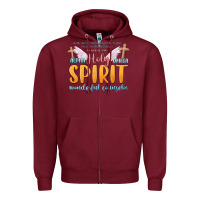 Burgundy holy spirit wonderful counselor Zipper Hoodie - MaliasSmallBusiness