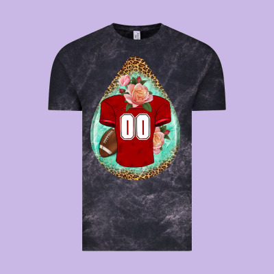 American Football And Western Roses Teardrop Vintage Tee Designed By Bundleandbundleshop