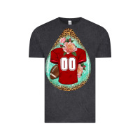 Vintage Black american football and western roses teardrop Vintage Tee - BundleAndBundleShop