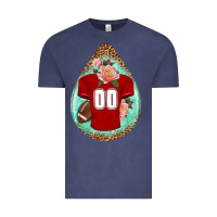 Vintage Denim american football and western roses teardrop Vintage Tee - BundleAndBundleShop