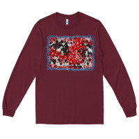 Burgundy bandana cowhide denim background Long Sleeve Tee - AdoDesignShop