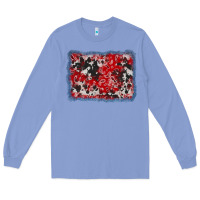 Colony Blue bandana cowhide denim background Long Sleeve Tee - AdoDesignShop