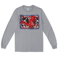 Heather Grey bandana cowhide denim background Long Sleeve Tee - AdoDesignShop