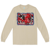 Mushroom bandana cowhide denim background Long Sleeve Tee - AdoDesignShop
