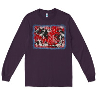 Plum bandana cowhide denim background Long Sleeve Tee - AdoDesignShop