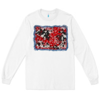 White bandana cowhide denim background Long Sleeve Tee - AdoDesignShop
