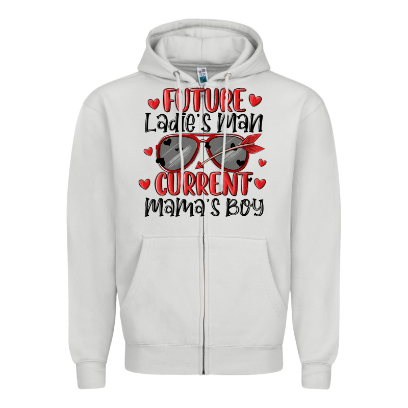 Future Ladies Man Current Mamas Boy Zipper Hoodie by MaliasSmallBusiness | Teevron
