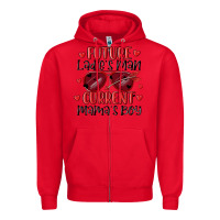 Red future ladies man current mamas boy Zipper Hoodie - MaliasSmallBusiness