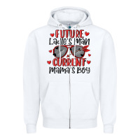 White future ladies man current mamas boy Zipper Hoodie - MaliasSmallBusiness