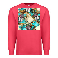 Cardinal Paper Fish And Canned With Anchor Seamless Pattern Pbs Premium Sweatshirt - BundleAndBundleShop
