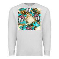 Dove Grey Paper Fish And Canned With Anchor Seamless Pattern Pbs Premium Sweatshirt - BundleAndBundleShop