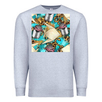Heather Grey Paper Fish And Canned With Anchor Seamless Pattern Pbs Premium Sweatshirt - BundleAndBundleShop