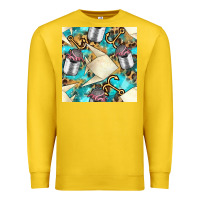 Lemon Paper Fish And Canned With Anchor Seamless Pattern Pbs Premium Sweatshirt - BundleAndBundleShop