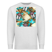 Oatmeal Heather Paper Fish And Canned With Anchor Seamless Pattern Pbs Premium Sweatshirt - BundleAndBundleShop