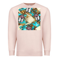 Pale Pink Paper Fish And Canned With Anchor Seamless Pattern Pbs Premium Sweatshirt - BundleAndBundleShop