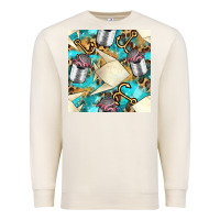 Sandshell Paper Fish And Canned With Anchor Seamless Pattern Pbs Premium Sweatshirt - BundleAndBundleShop