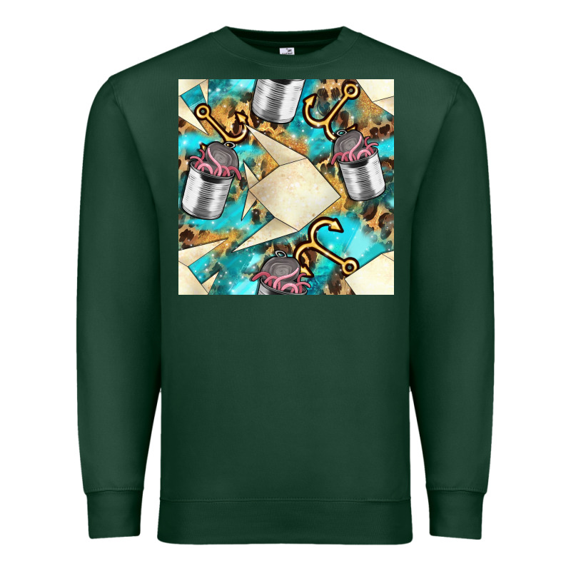 Paper Fish And Canned With Anchor Seamless Pattern Pbs Premium Sweatshirt by BundleAndBundleShop | Teevron