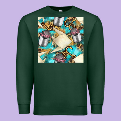 Paper Fish And Canned With Anchor Seamless Pattern Pbs Premium Sweatshirt Designed By Bundleandbundleshop