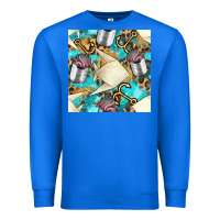True Royal Paper Fish And Canned With Anchor Seamless Pattern Pbs Premium Sweatshirt - BundleAndBundleShop