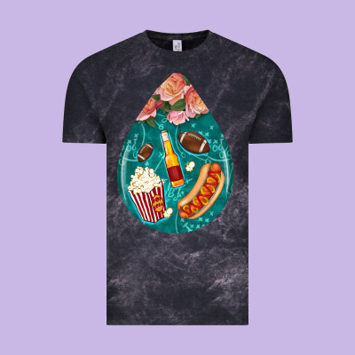 American Football And Western Roses Teardrop Vintage Tee Designed By Bundleandbundleshop