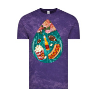Cloud Purple american football and western roses teardrop Vintage Tee - BundleAndBundleShop