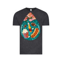 Vintage Black american football and western roses teardrop Vintage Tee - BundleAndBundleShop