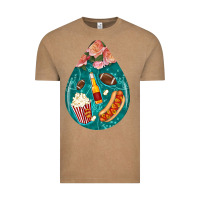 Vintage Coffee american football and western roses teardrop Vintage Tee - BundleAndBundleShop