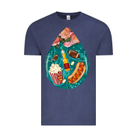 Vintage Denim american football and western roses teardrop Vintage Tee - BundleAndBundleShop